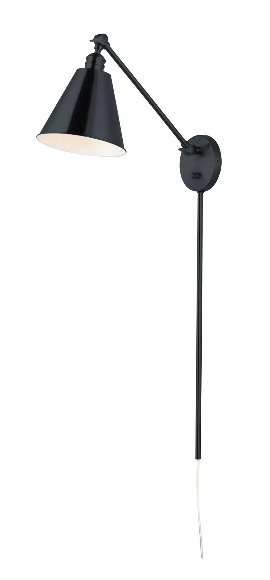 Library One Light Articulated Wall Sconce in Black - Image 1