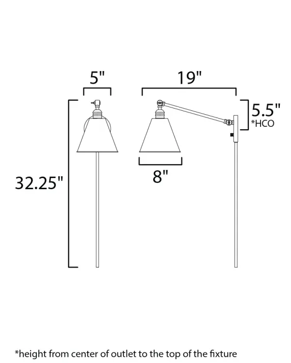 Direct the light exactly where you want it using the articulated arms and metal shades of the Library series. At the backplate, the arm pivots left/right and up/down to direct the light. Additional articulated arms angle the shade or extend/contract the distance of the light source from the wall. Available in Polished Nickel, Black and Heritage Brass finishes, the Library collection evokes industrial era classicism perfect for use as a task light or accent light. Complimentary table and floor lamps complete the collection. - alternate view