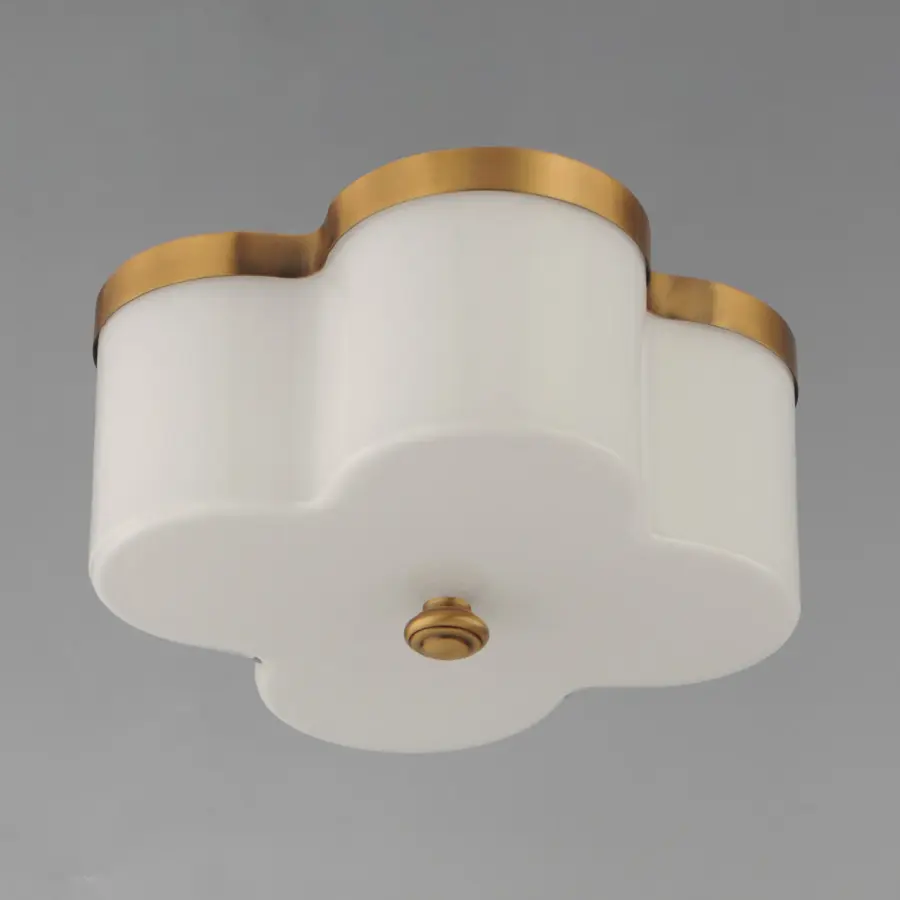 Clover Two Light Flush Mount in Natural Aged Brass - Image 2