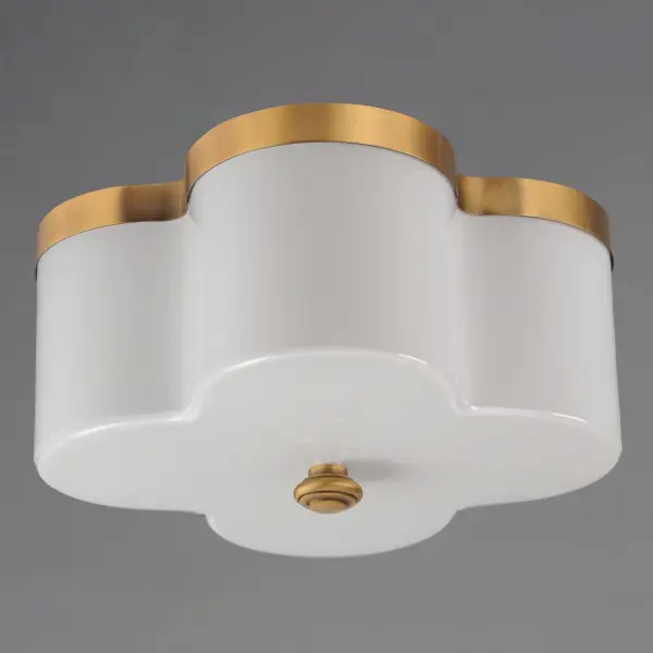Clover Two Light Flush Mount in Natural Aged Brass - Image 3