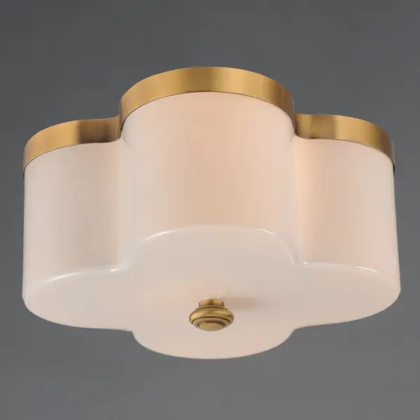 Clover Two Light Flush Mount in Natural Aged Brass - Image 4
