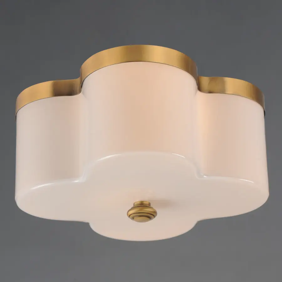 Clover Two Light Flush Mount in Natural Aged Brass - Image 4