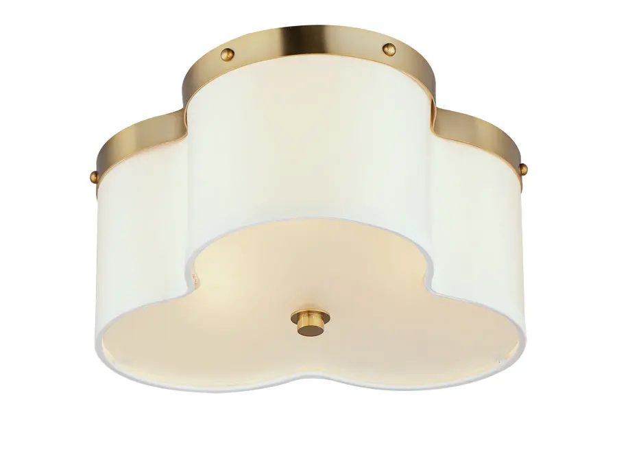 Clover Three Light Flush Mount in Satin Brass - Image 1