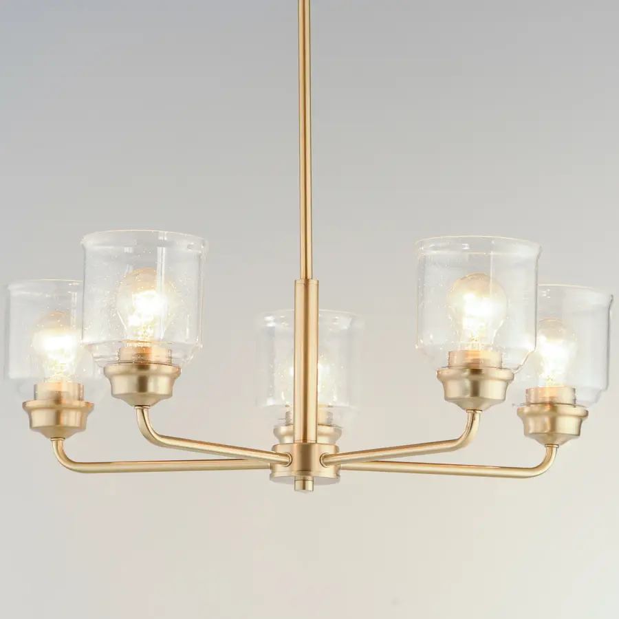 Acadia 5-Light Chandelier in Heritage Brass - Image 3