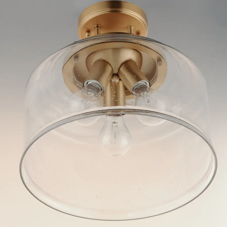 Acadia 3-Light Semi-Flush Mount in Heritage Brass - Image 2