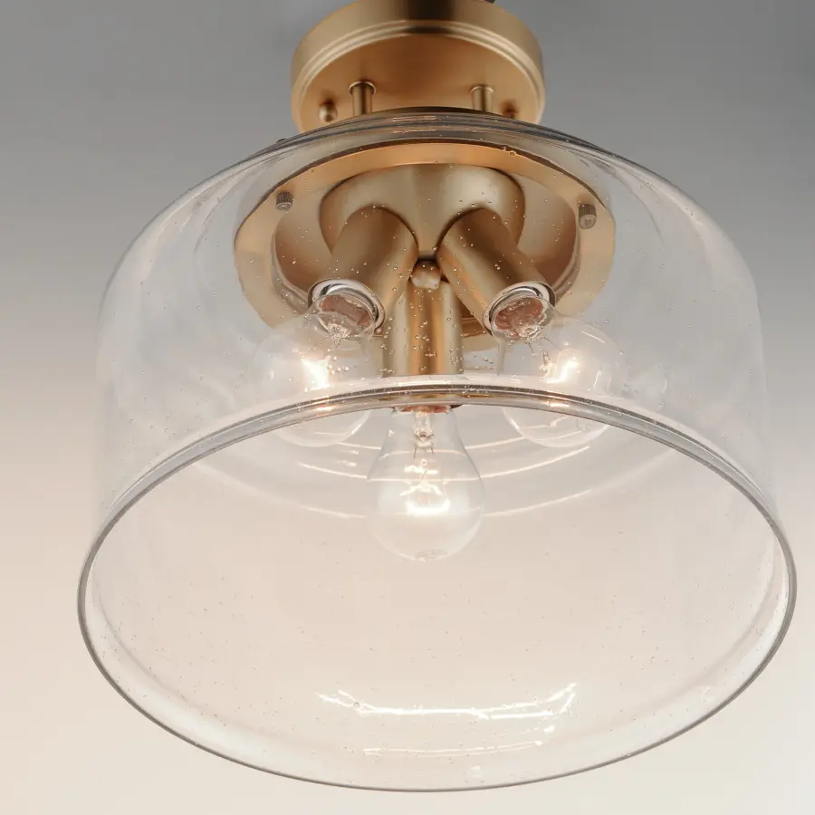 Acadia 3-Light Semi-Flush Mount in Heritage Brass - Image 3