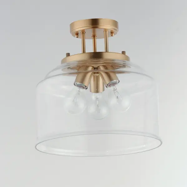 Acadia 3-Light Semi-Flush Mount in Heritage Brass - Image 4