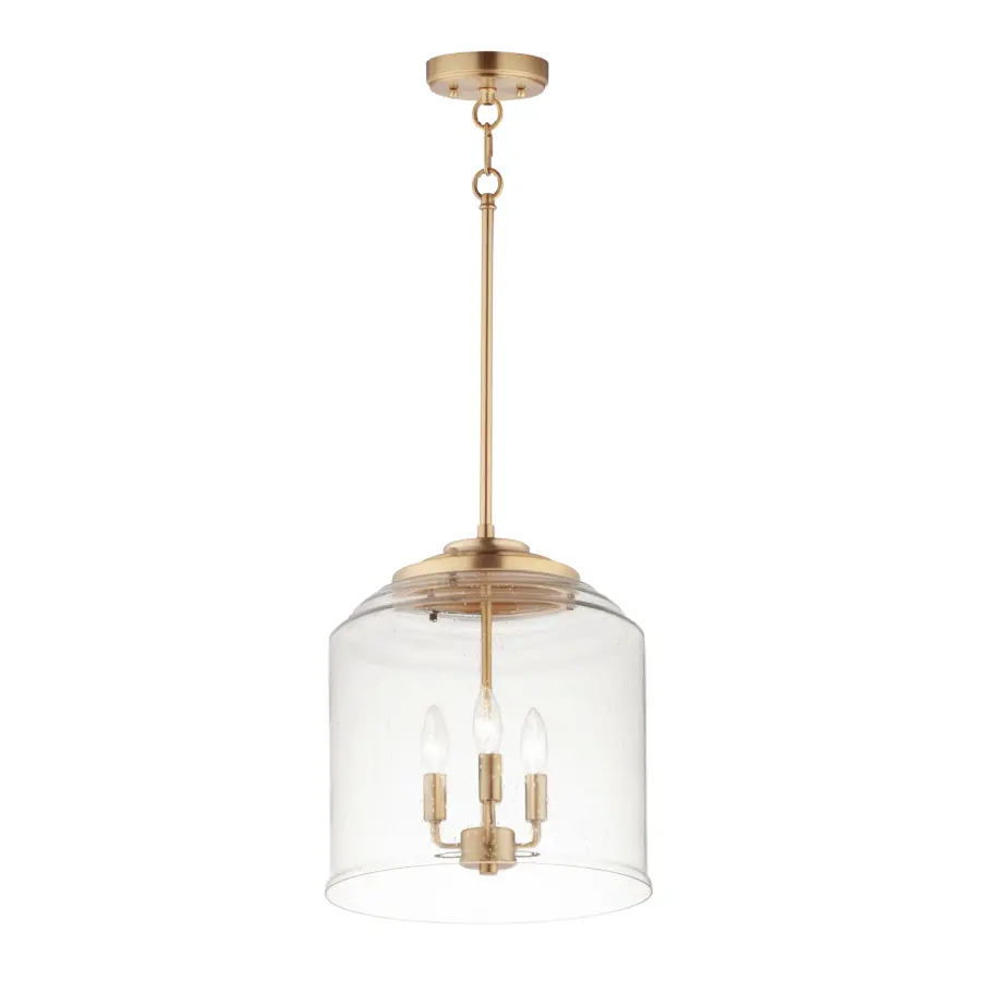 Acadia Three Light Pendant in Heritage Brass - Image 1