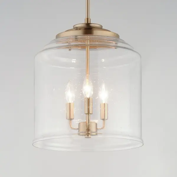 Acadia Three Light Pendant in Heritage Brass - Image 3