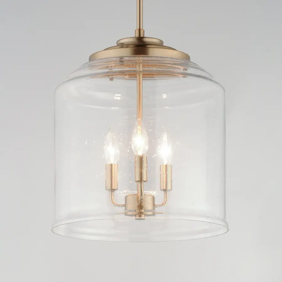 Acadia Three Light Pendant in Heritage Brass - Image 3