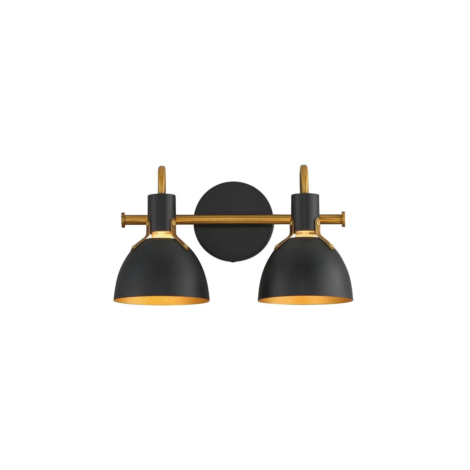 Dusk Two Light Wall Sconce in Black / Antique Brass