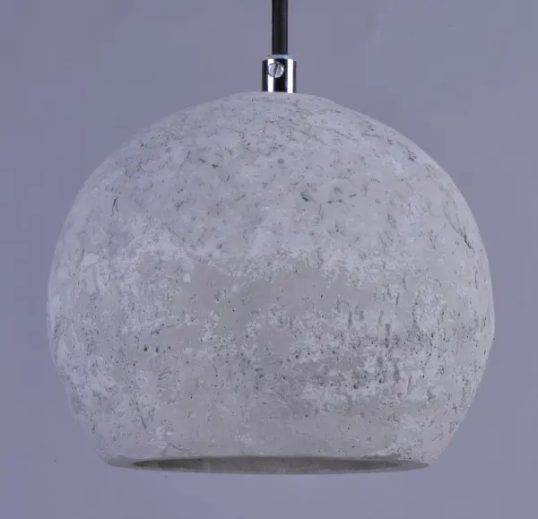 Pendants molded in natural Gray finish concrete cement provide a unique urban contemporary design element Metal Polished Chrome hardware contrasts beautifully with the black fabric covered wire. Powerful and efficient illumination is provided by included GU10, 3000K LED bulbs. - alternate view
