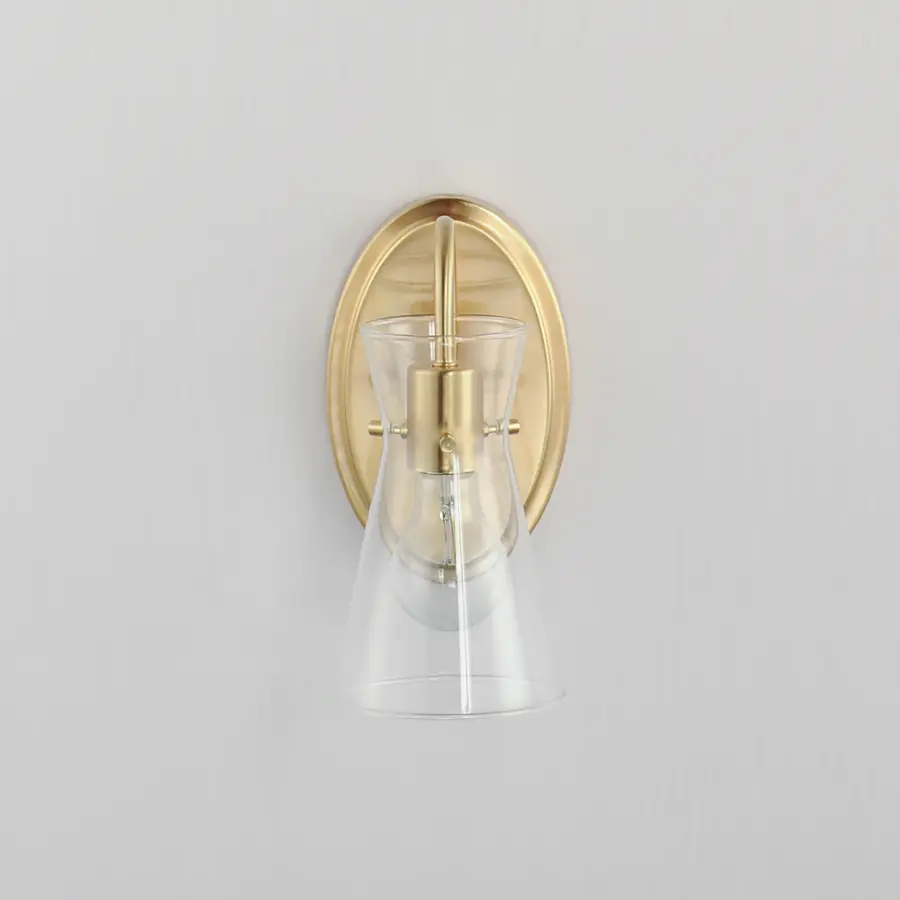 Ava One Light Wall Sconce in Natural Aged Brass - Image 2