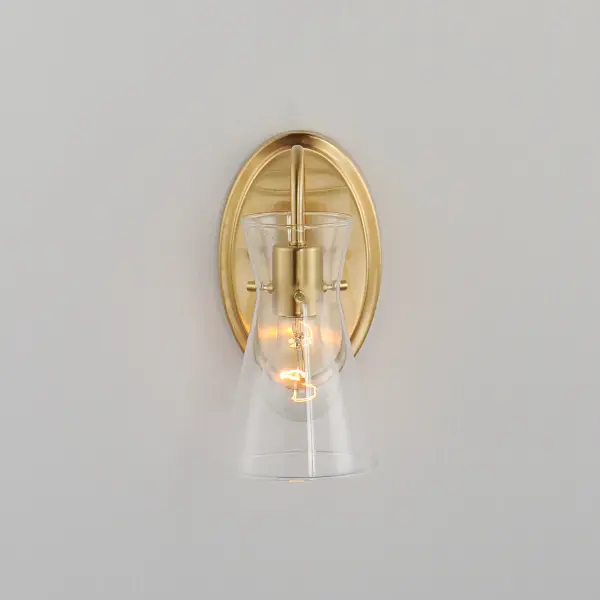 Ava One Light Wall Sconce in Natural Aged Brass - Image 3
