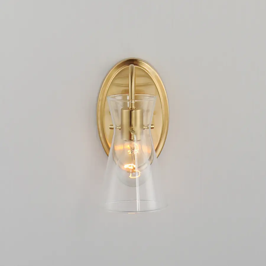 Ava One Light Wall Sconce in Natural Aged Brass - Image 3