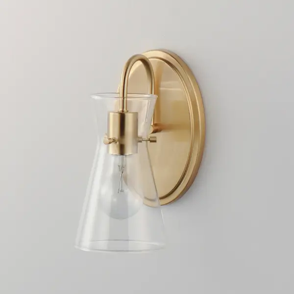 Ava One Light Wall Sconce in Natural Aged Brass - Image 4