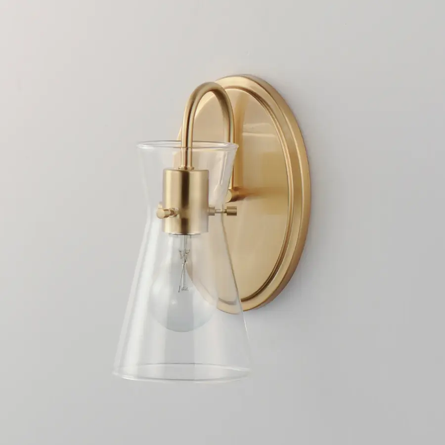 Ava One Light Wall Sconce in Natural Aged Brass - Image 4