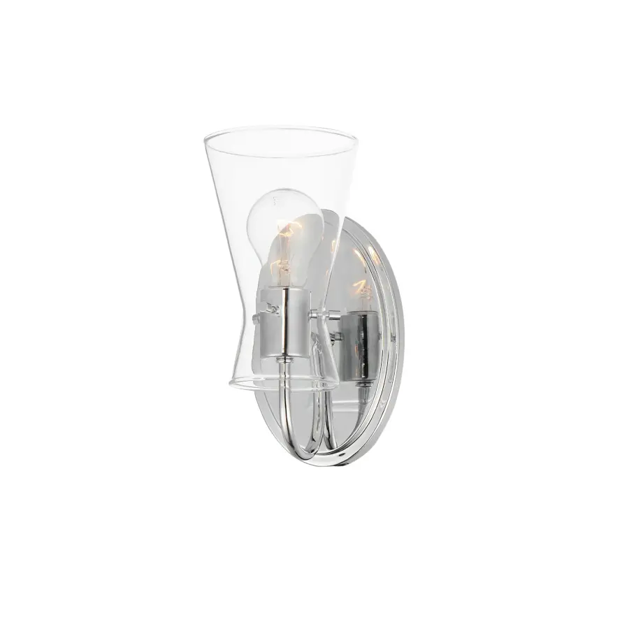 Ava One Light Wall Sconce in Polished Chrome - Image 1