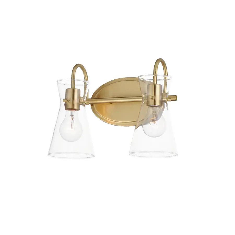 Ava Two Light Bath Vanity in Natural Aged Brass - Image 1
