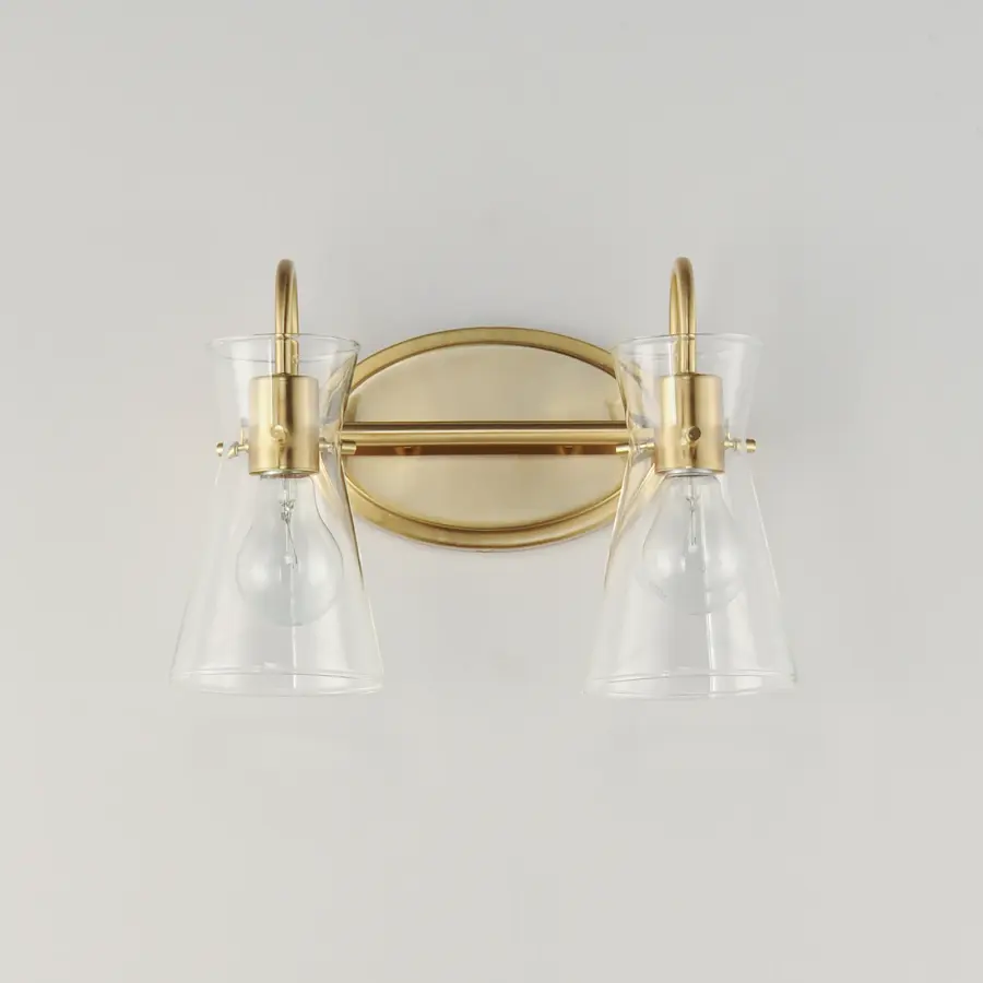 Ava Two Light Bath Vanity in Natural Aged Brass - Image 2
