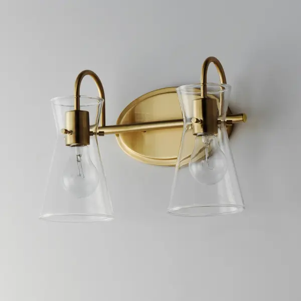 Ava Two Light Bath Vanity in Natural Aged Brass - Image 4