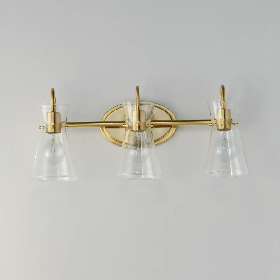 Ava 3-Light Bath Vanity in Natural Aged Brass - Image 2