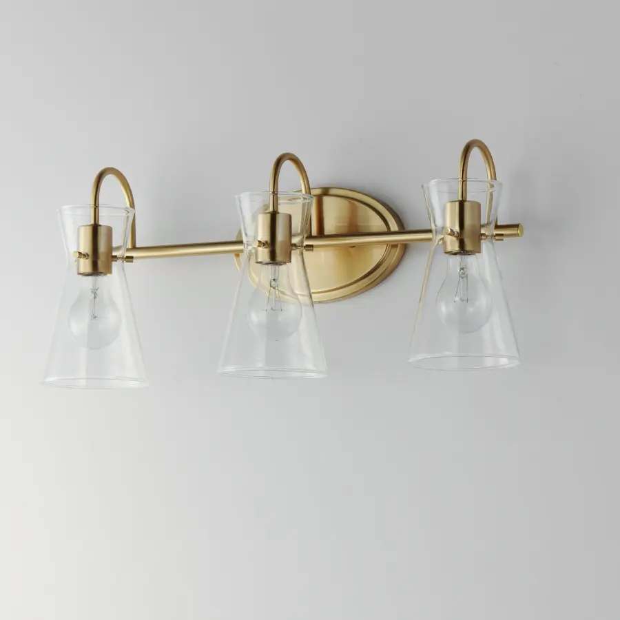 Ava 3-Light Bath Vanity in Natural Aged Brass - Image 4