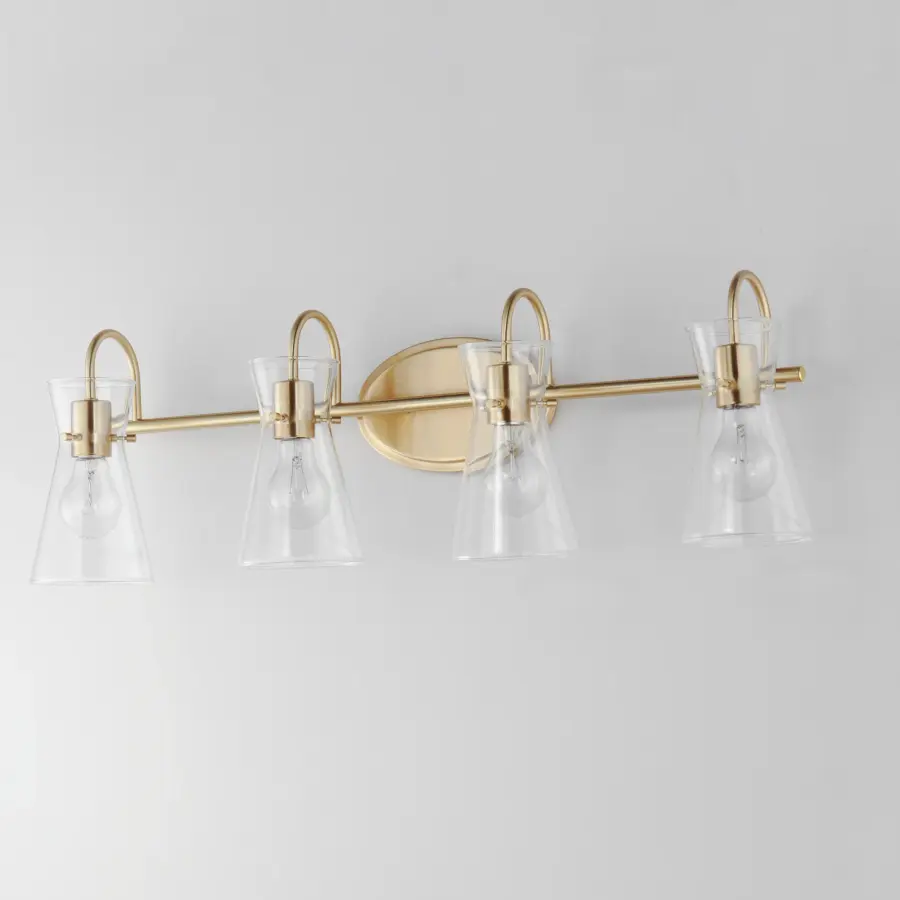 Ava 4-Light Bath Vanity in Natural Aged Brass - Image 4