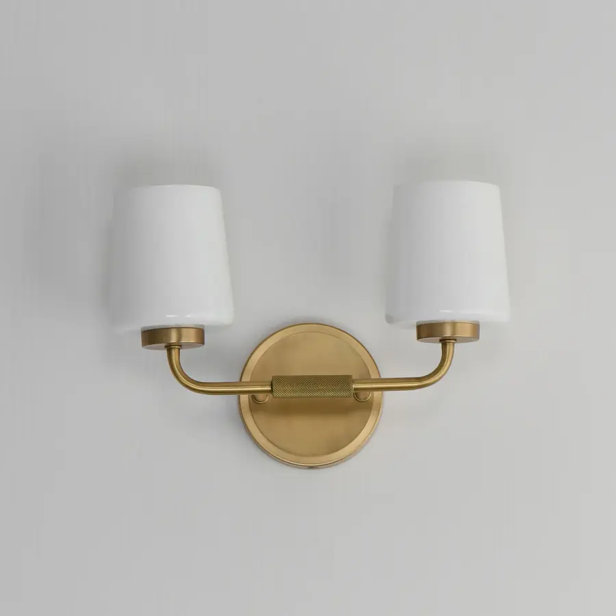 Durham Two Light Wall Sconce in Natural Aged Brass - Image 2