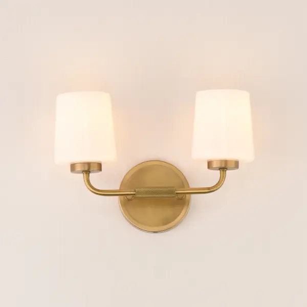 Durham Two Light Wall Sconce in Natural Aged Brass - Image 3