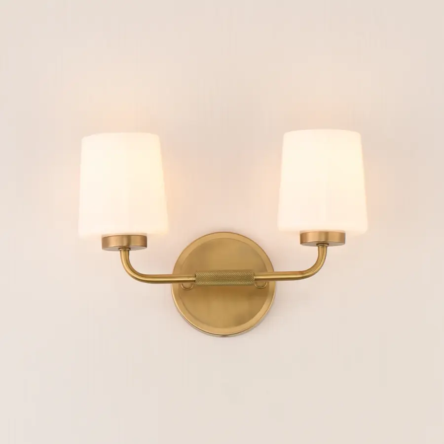 Durham Two Light Wall Sconce in Natural Aged Brass - Image 3