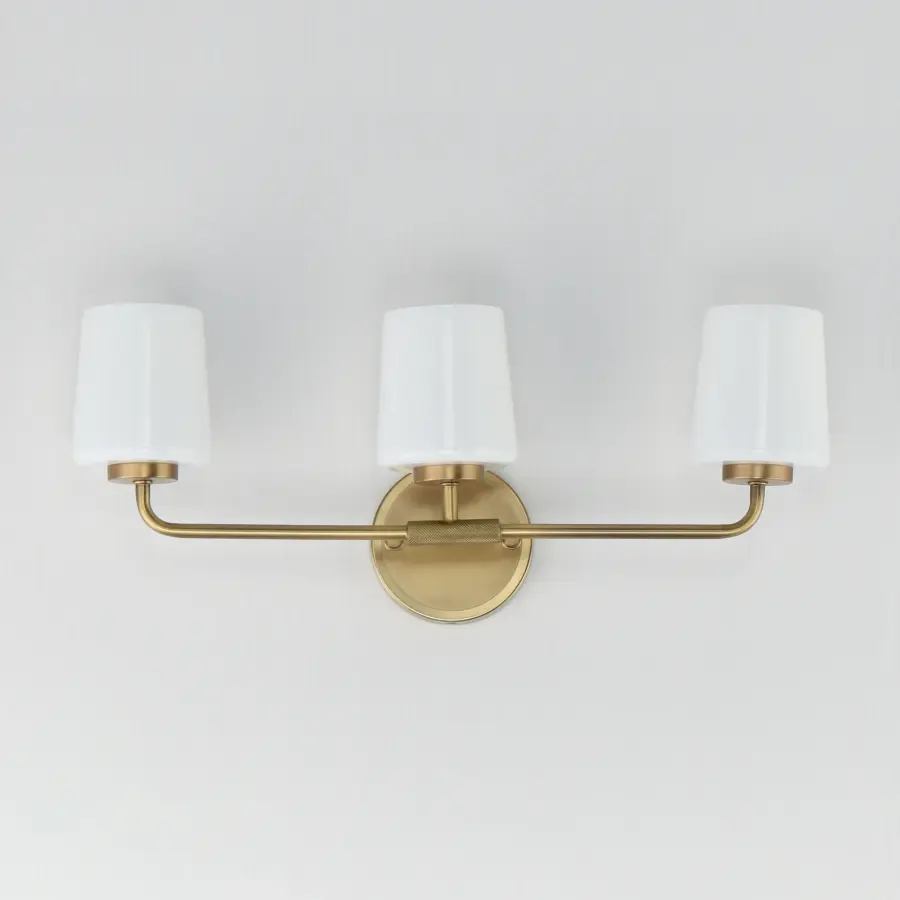 Durham 3-Light Bath Vanity in Natural Aged Brass - Image 2