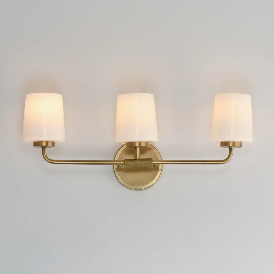 Durham 3-Light Bath Vanity in Natural Aged Brass - Image 3