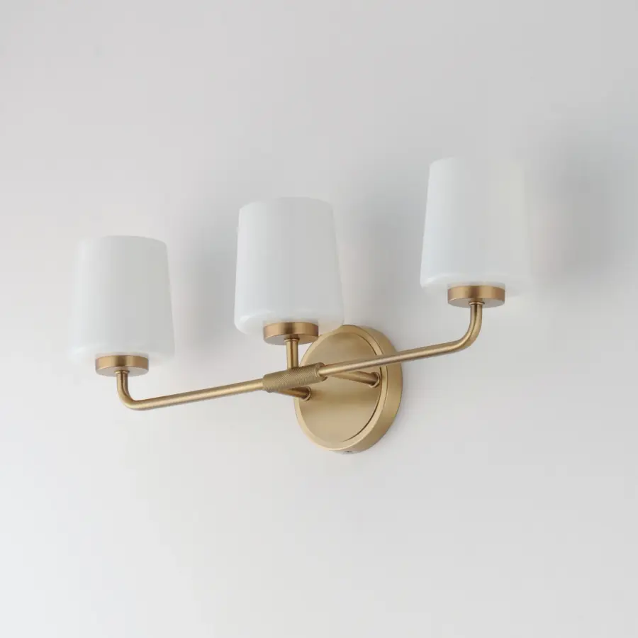 Durham 3-Light Bath Vanity in Natural Aged Brass - Image 4