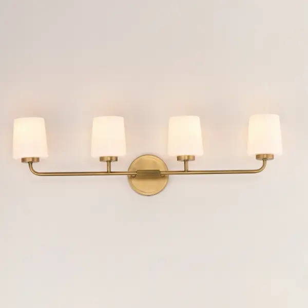 Durham 4-Light Bath Vanity in Natural Aged Brass - Image 3