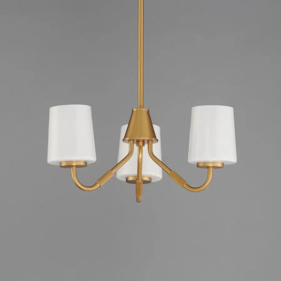 Durham Three Light Chandelier in Natural Aged Brass - Image 2