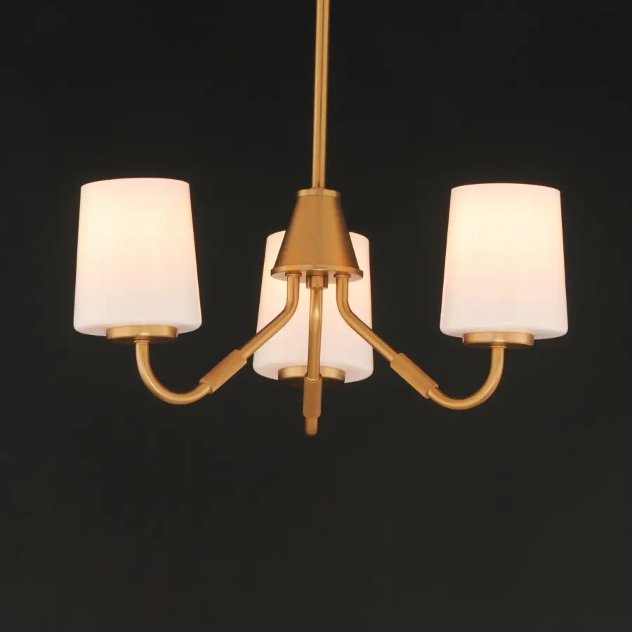 Durham Three Light Chandelier in Natural Aged Brass - Image 3