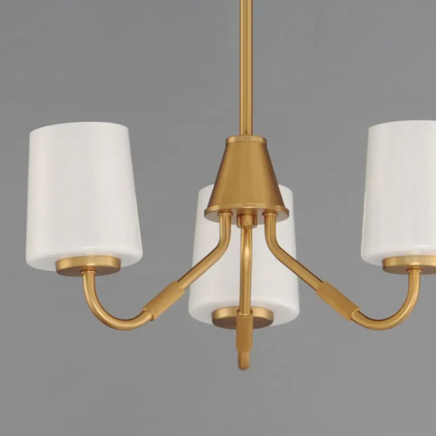 Durham Three Light Chandelier in Natural Aged Brass - Image 4