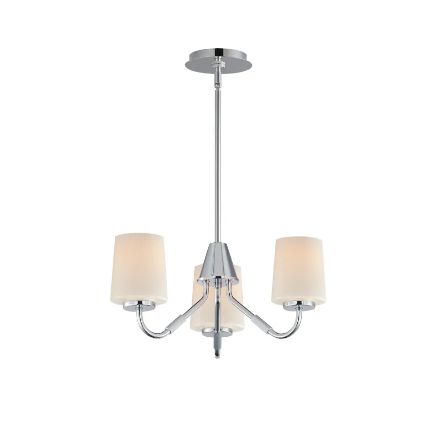 Durham Three Light Chandelier in Polished Chrome - Image 1