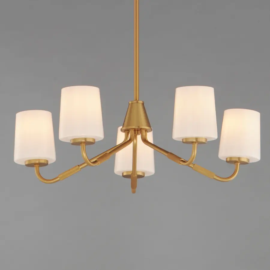 Durham Five Light Chandelier in Natural Aged Brass - Image 2