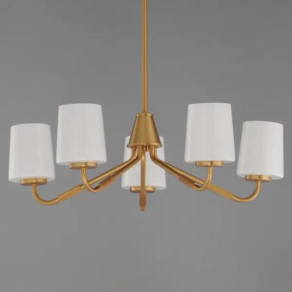 Durham Five Light Chandelier in Natural Aged Brass - Image 3