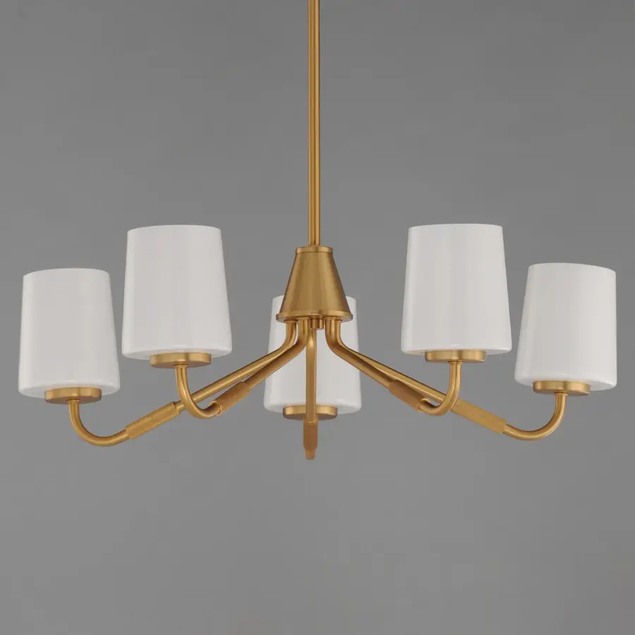 Durham Five Light Chandelier in Natural Aged Brass - Image 3