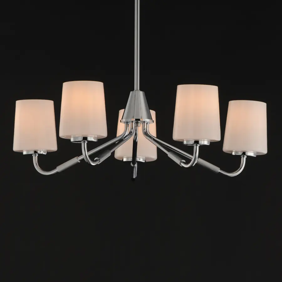 Durham Five Light Chandelier in Polished Chrome - Image 4