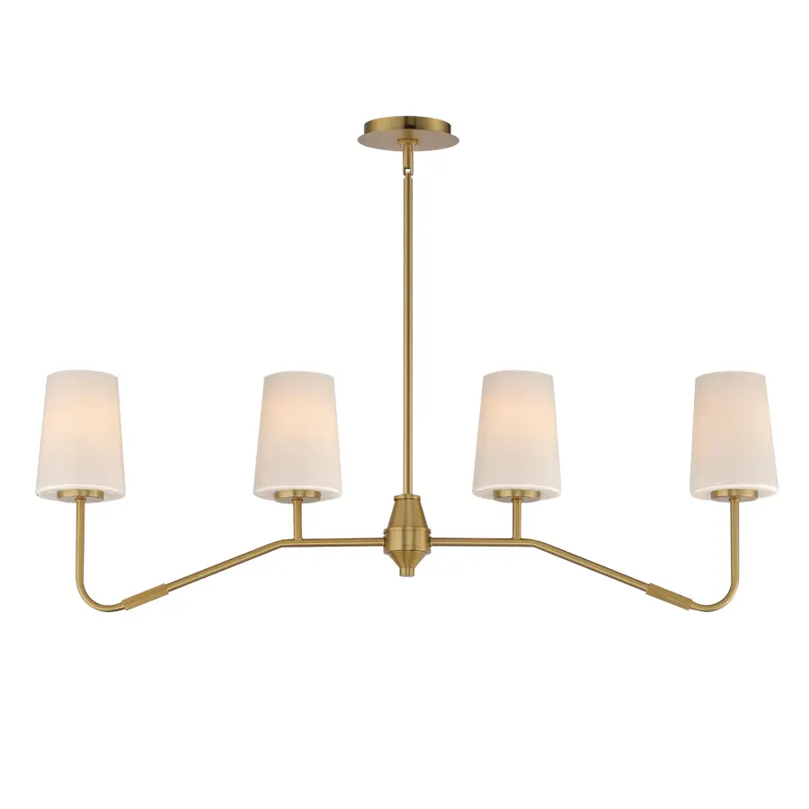 Durham Four Light Linear Chandelier in Natural Aged Brass - Image 1