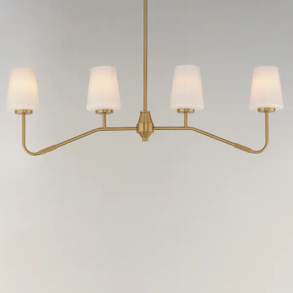 Durham Four Light Linear Chandelier in Natural Aged Brass - Image 3