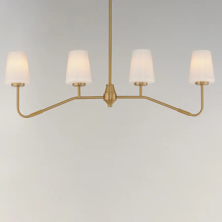Durham Four Light Linear Chandelier in Natural Aged Brass - Image 3