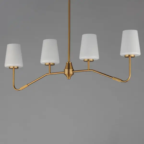 Durham Four Light Linear Chandelier in Natural Aged Brass - Image 4