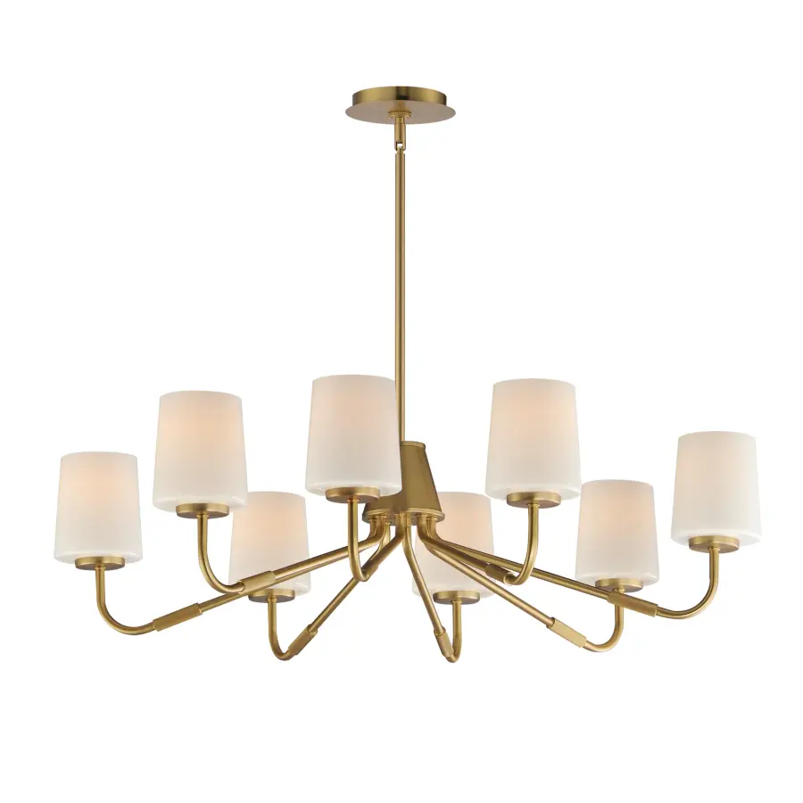 Durham Eight Light Chandelier in Natural Aged Brass - Image 1