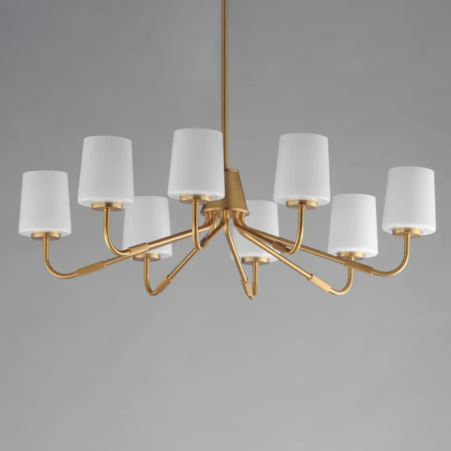 Durham Eight Light Chandelier in Natural Aged Brass - Image 2