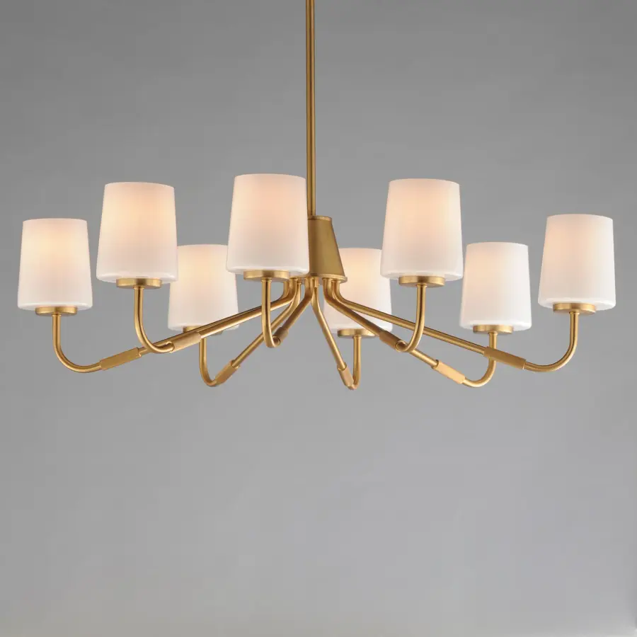Durham Eight Light Chandelier in Natural Aged Brass - Image 3